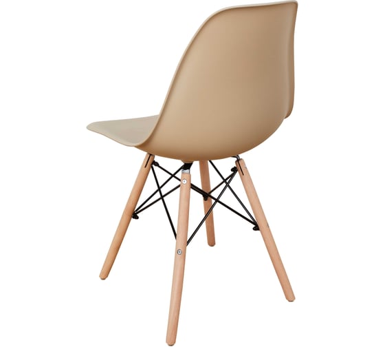 Комплект стульев пластиковых DERSTUHL 4 шт Wood Eames, темно-бежевый, DSL01.013.4