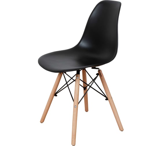 Комплект стульев пластиковых DERSTUHL 4 шт Wood Eames, черный, DSL01.010.4