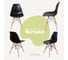 Комплект стульев пластиковых DERSTUHL 4 шт Wood Eames, черный, DSL01.010.4 1