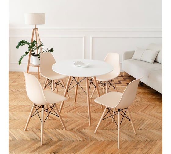 Стул DERSTUHL Wood Eames теплый бежевый, комплект 4 шт DSL01.014.4 1