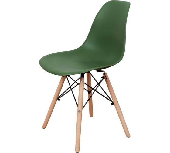 Комплект стульев пластиковых DERSTUHL 2 шт Wood Eames, темно-зеленый, DSL01.016.2