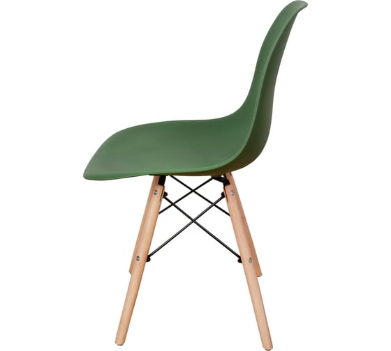 Комплект стульев пластиковых DERSTUHL 2 шт Wood Eames, темно-зеленый, DSL01.016.2