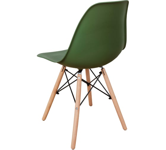 Комплект стульев пластиковых DERSTUHL 2 шт Wood Eames, темно-зеленый, DSL01.016.2