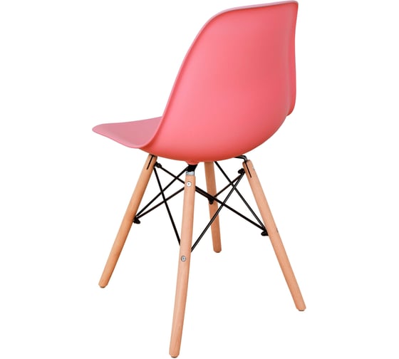 Комплект стульев пластиковых DERSTUHL 4 шт Wood Eames, розовый, DSL01.015.4