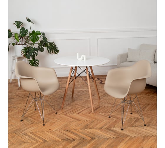 Стул-кресло из пластика DERSTUHL Chrom Eames, темно-бежевый DSL05.013