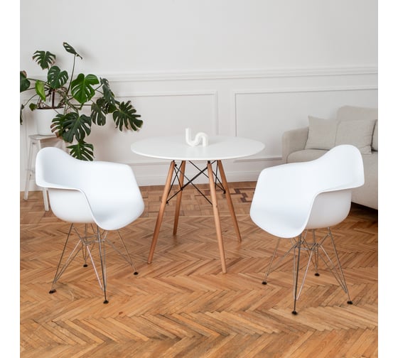 Стул-кресло из пластика DERSTUHL Chrom Eames, белый DSL05.001