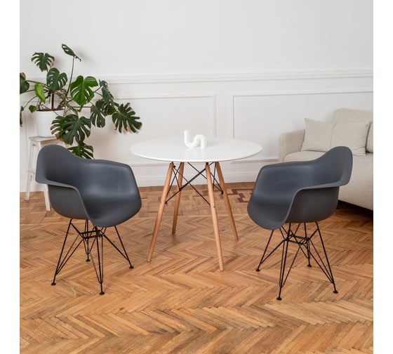 Комплект стульев пластиковых DERSTUHL 2 шт Black Eames, темно-серый, DSL06.003.2