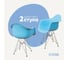 Комплект стульев пластиковых DERSTUHL 2 шт Chrom Eames, голубой, DSL05.008.2 1