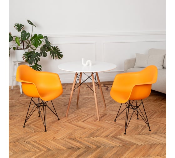 Комплект стульев пластиковых DERSTUHL 2 шт Black Eames, желтый, DSL06.004.2 1