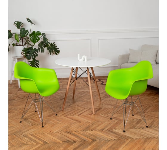 Стул-кресло DERSTUHL Chrom Eames салатовый, комплект 2 шт DSL05.012.2 1