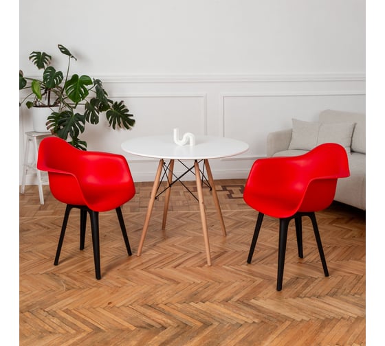 Комплект стульев пластиковых DERSTUHL 2 шт Plast Eames, красный, DSL045.006.2 1