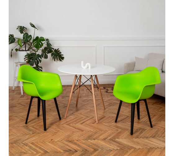 Стул-кресло DERSTUHL Plast Eames салатовый, комплект 2 шт DSL045.012.2
