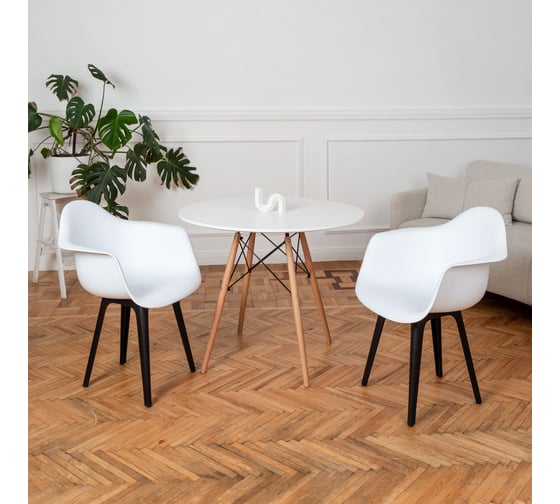 Стул-кресло из пластика DERSTUHL Plast Eames, белый DSL045.001