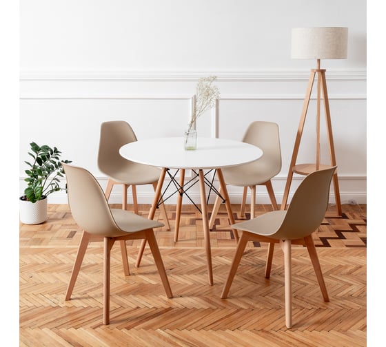 Стул DERSTUHL Grand Wood Eames темно-бежевый, комплект 4 шт DSL010.013.4 1