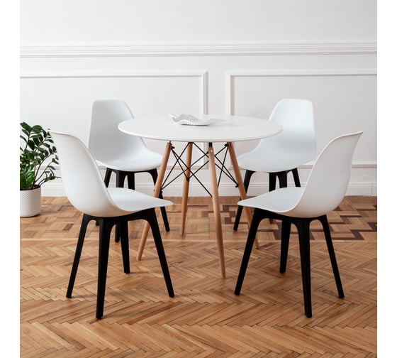 Комплект стульев пластиковых DERSTUHL 4 шт Plast Eames, белый, DSL044.001.4