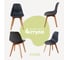 Комплект стульев пластиковых DERSTUHL 4 шт Grand Wood Eames, темно-серый, DSL010.003.4 1