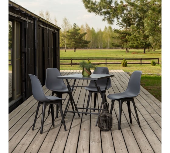 Стул пластиковый DERSTUHL Plast Eames, темно-серый DSL044.003