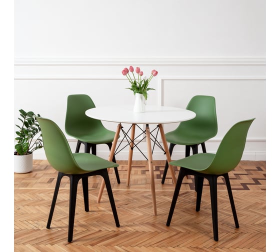 Стул DERSTUHL Plast Eames темно-зеленый, комплект 4 шт DSL044.016.4