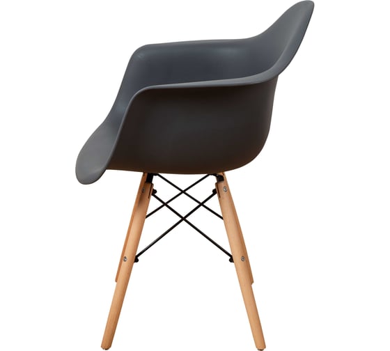 Стул-кресло из пластика DERSTUHL Wood Eames, темно-серый DSL04.003