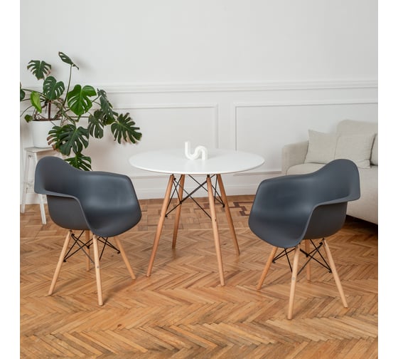 Стул-кресло из пластика DERSTUHL Wood Eames, темно-серый DSL04.003 1