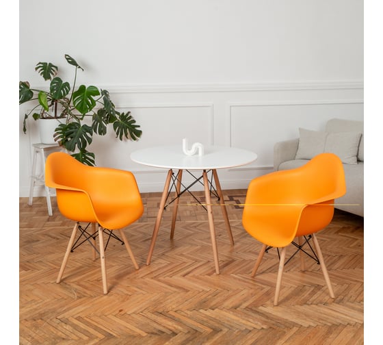 Стул-кресло из пластика DERSTUHL Wood Eames, желтый DSL04.004