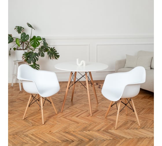 Комплект стульев пластиковых DERSTUHL 2 шт Wood Eames, белый, DSL04.001.2