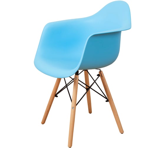 Стул-кресло из пластика DERSTUHL Wood Eames, голубой DSL04.008