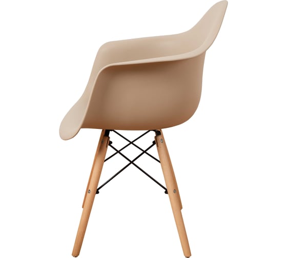 Стул-кресло из пластика DERSTUHL Wood Eames, темно-бежевый DSL04.013
