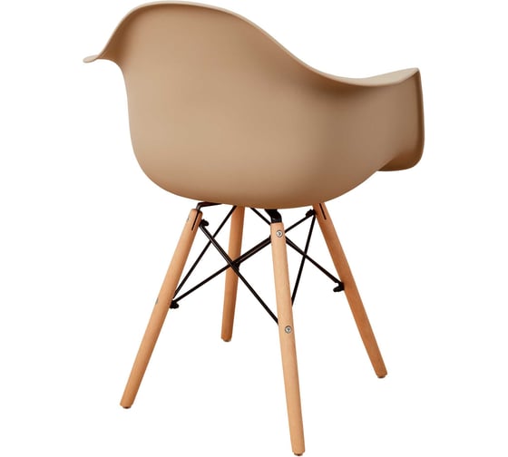 Стул-кресло из пластика DERSTUHL Wood Eames, темно-бежевый DSL04.013