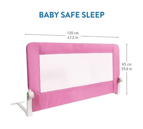 Складной бортик Tatkraft GUARD на кровать, розовый 20689