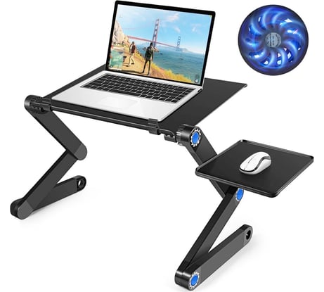 Стол-трансформер URM для ноутбука с регулировкой ножек, охлаждением и подставкой для мышки, S00177