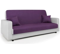 Диван-книжка Шарм Мелодия 140 фиолетовая рогожка и белая экокожа 33070597