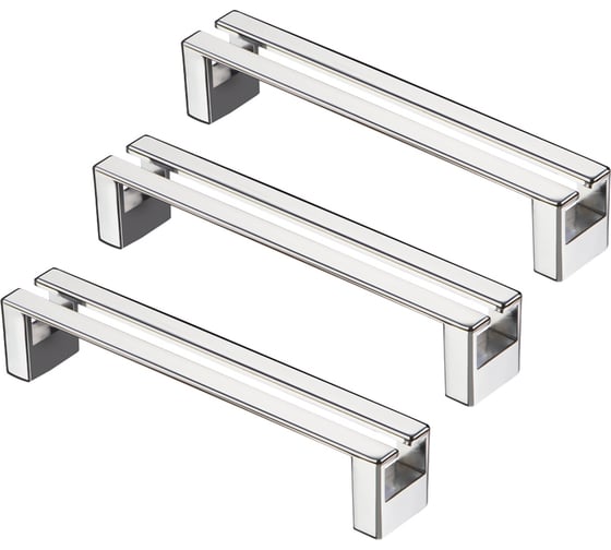 Комплект из 3 шт. Kerron, ручка-скоба 128мм S-2350-128, хром SET3(S-2350-128) 1