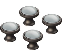 Комплект из 4 шт. ручка-кнопка Kerron c фарфором, графит, KF07-12 GF SET4(KF07-12 GF)