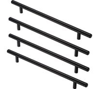 Комплект из 4 шт. Kerron ручка-рейлинг Ø12 мм, R-3020-224 B, матовый черный SET4(R-3020-224 BL)