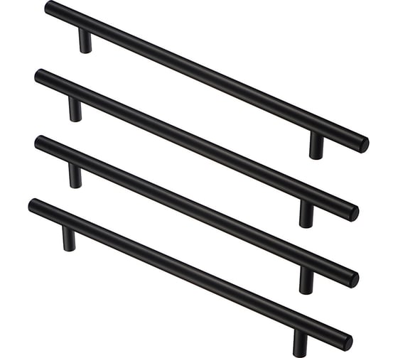 Комплект из 4 шт. Kerron ручка-рейлинг Ø12 мм, R-3020-224 B, матовый черный SET4(R-3020-224 BL)