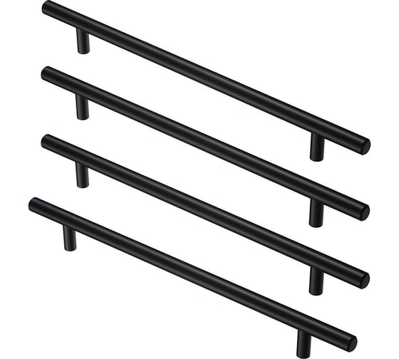 Комплект из 4 шт. Kerron ручка-рейлинг Ø12 мм, R-3020-256 BL, матовый черный SET4(R-3020-256 BL)