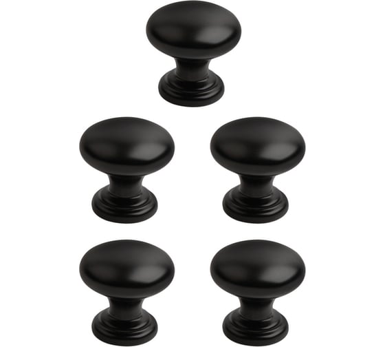 Комплект из 5 шт. Kerron, ручка-кнопка RK-106 BL, матовый черный SET5(RK-106 BL)