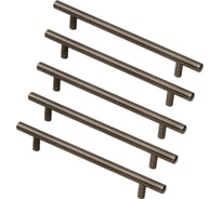 Комплект из 5 шт. Kerron, ручка-рейлинг 128 мм R-3020-128 ABB, черненый старинный антрацит SET5(R-3020-128 ABB)