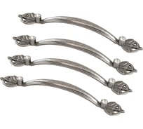 Комплект из 4 шт. Kerron, ручка-скоба с кристаллами 128 мм CRL32-128 BAZ, чернёный старинный цинк SET4(CRL32-128 BAZ)