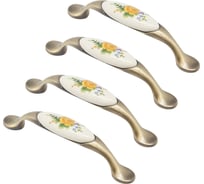 Комплект из 4 шт. Kerron ручка-скоба с фарфором, 96 мм, бронза, SF02-06-96 BA SET4(SF02-06-96 BA)