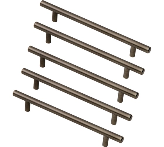 Комплект из 5 шт. Kerron, ручка-рейлинг 160 мм R-3020-160 ABB, черненый старинный антрацит SET5(R-3020-160 ABB) 1