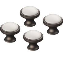Комплект из 4 шт. ручка-кнопка Kerron c фарфором, графит, KF07-11 GF SET4(KF07-11 GF)
