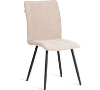 Стул обеденный Tetchair Bari разборный, ткань велюр, 44x60x91, молочный/черный, (Porsche 2) 21653