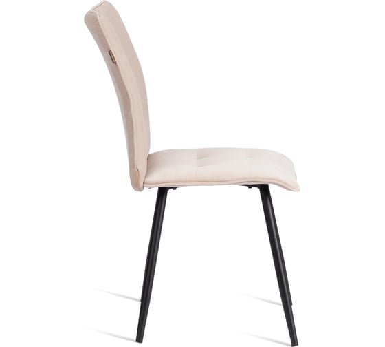 Стул обеденный Tetchair Bari разборный, ткань велюр, 44x60x91, молочный/черный, (Porsche 2) 21653