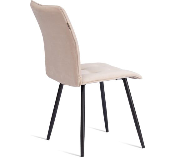 Стул обеденный Tetchair Bari разборный, ткань велюр, 44x60x91, молочный/черный, (Porsche 2) 21653