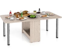 Обеденный стол-книжка Мебельный двор МД-СО-04 ясень шимо светлый 1364175