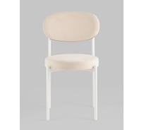 Стул для кухни обеденный Стул Груп Бриф SN велюр молочный каркас белый муар комплект 4 стула AV 477-C01-9016-K BOX