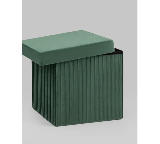 Пуф складной Стул Груп Store Square с ящиком, зеленый комплект 4 пуфа HS15-F12 V65 BOX