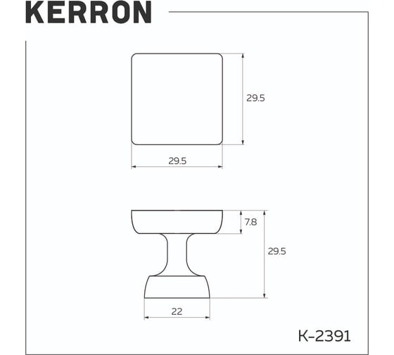 Ручка-кнопка Kerron Комплект из 3 шт K-2391, хром SET3(K-2391)